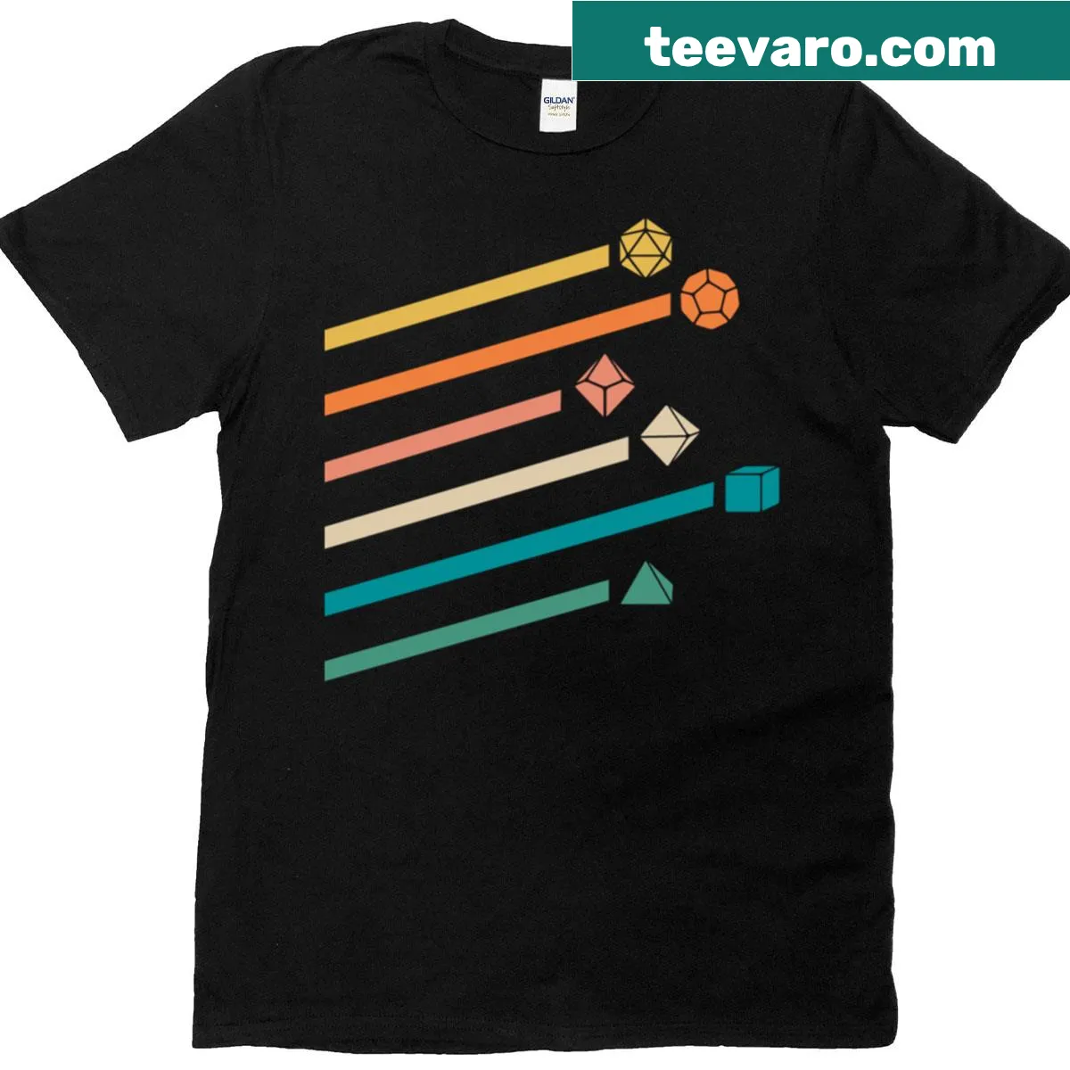 Vintage-style design of gaming dice on a Dnd T-shirt — on a men's t-shirt