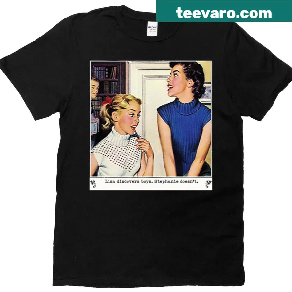 Vintage illustration of two women embracing on a t-shirt