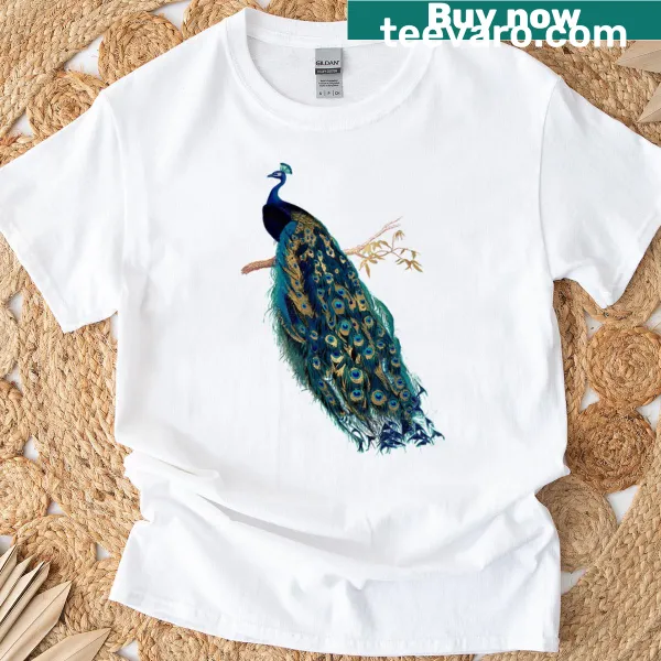 Vintage peacock graphic T-shirt design