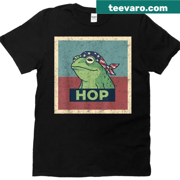 Vintage Portland Frog Hop t-shirt with frog illustration and protest text