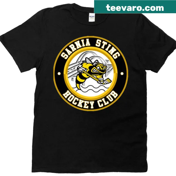 Vintage Sarnia-sting Hockey Club T-shirt with a distressed logo