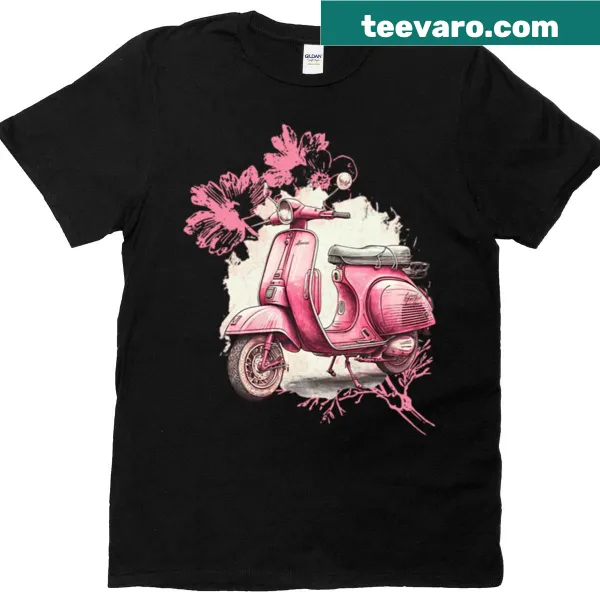Retro t-shirt featuring a vintage scooter graphic