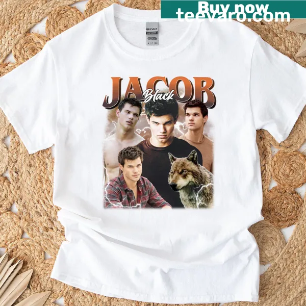 Vintage distressed Twilight Jacob shirt with retro font design