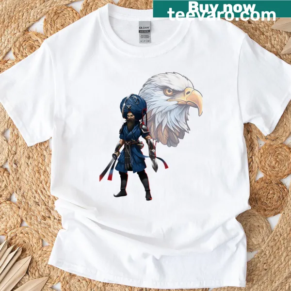 Illustrated T-shirt featuring a warrior and eagle spirit design