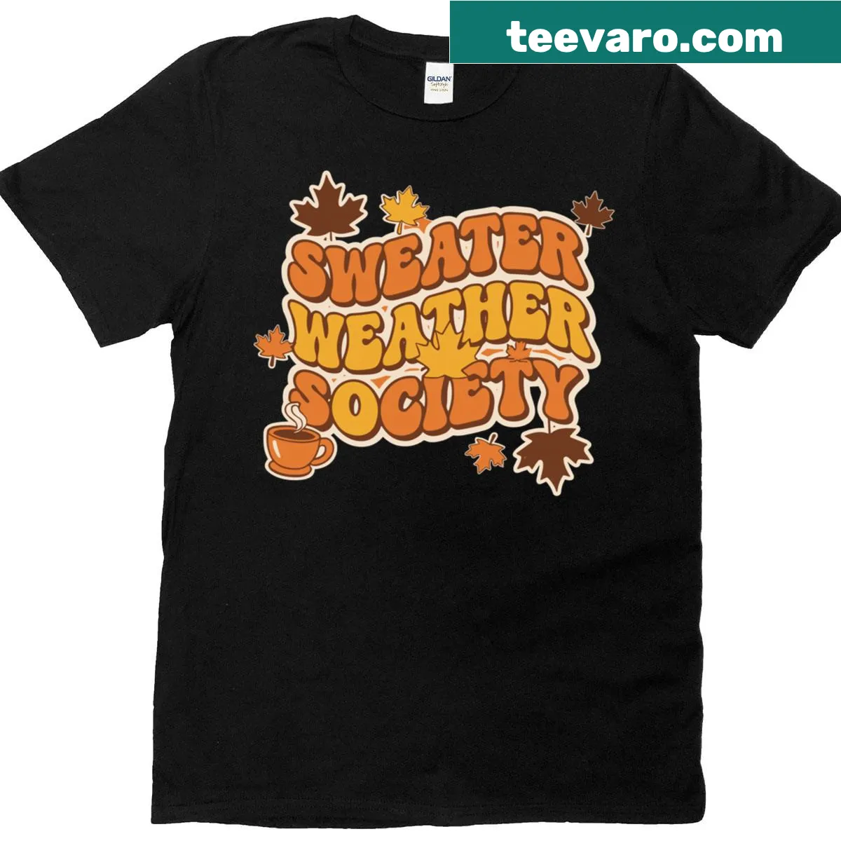 Autumn-themed graphic tee featuring cozy fall illustrations — on a men's t-shirt