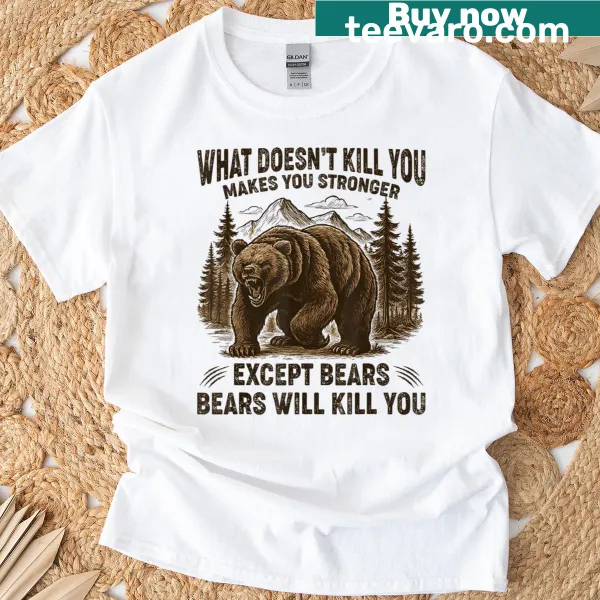 Funny bear-themed T-shirt with humorous text