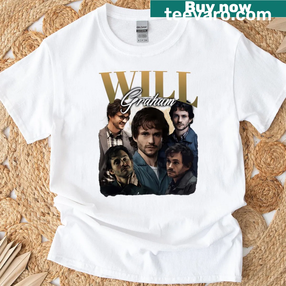 Vintage washed t-shirt inspired by Will Graham character — on a men's t-shirt