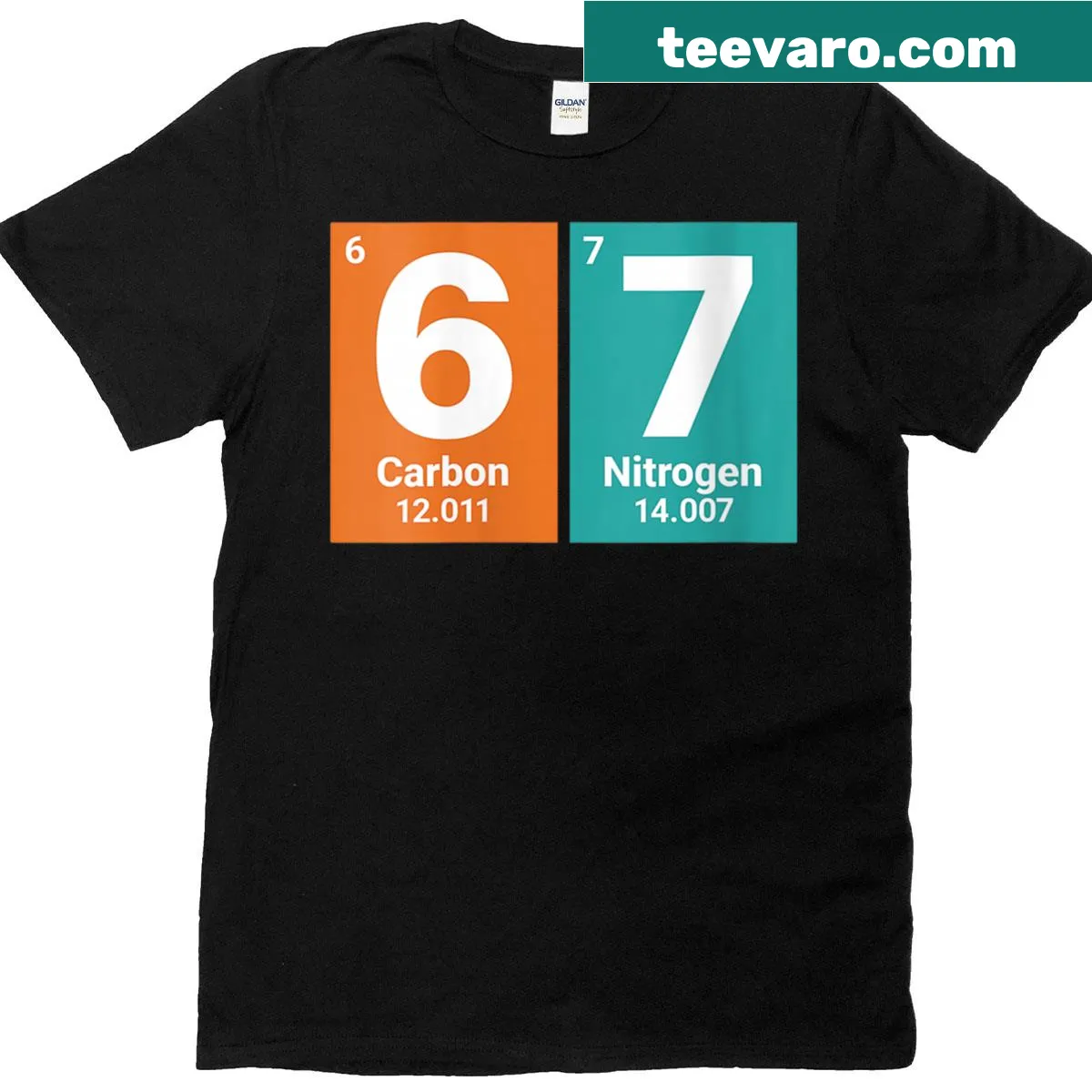Funny retro chemistry teacher t-shirt with periodic table and memes — on a men's t-shirt