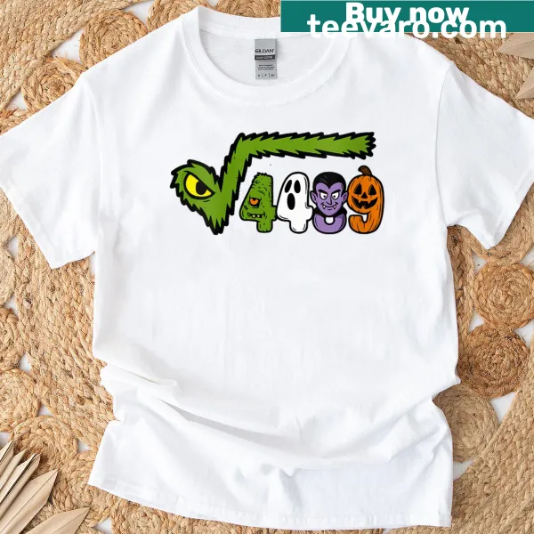 Cartoon furry monster Halloween graphic t-shirt for women