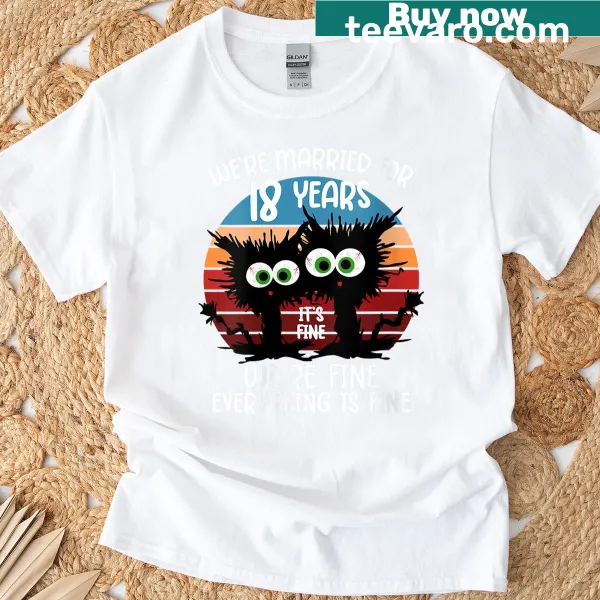 Typography t-shirt celebrating 18 years of marriage