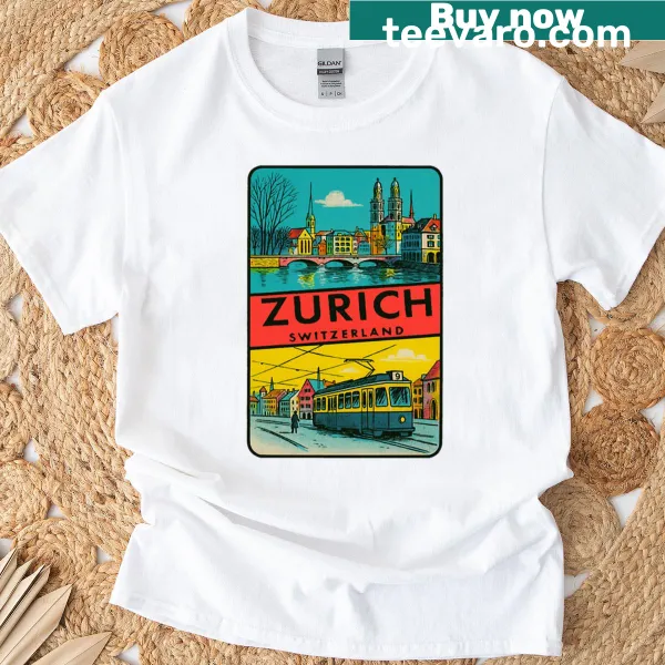 Vintage Zurich Switzerland decal t-shirt