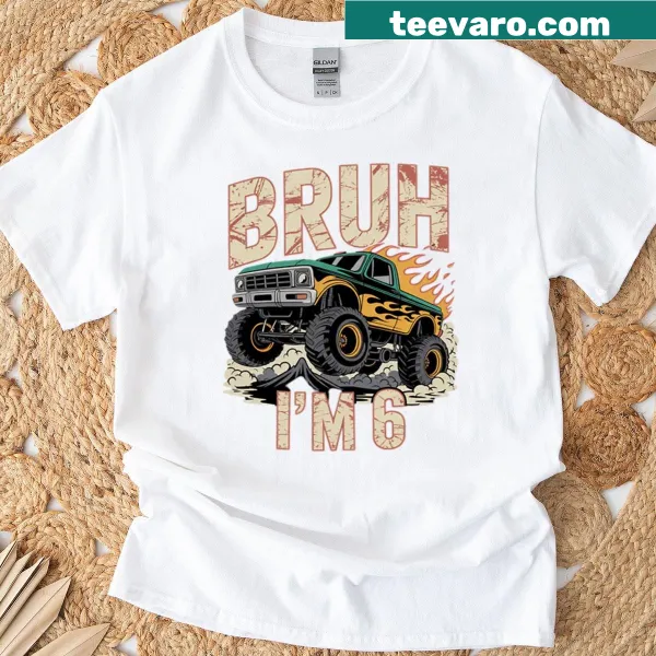 Kids' birthday t-shirt with 'Bruh It's My 6th Birthday' text