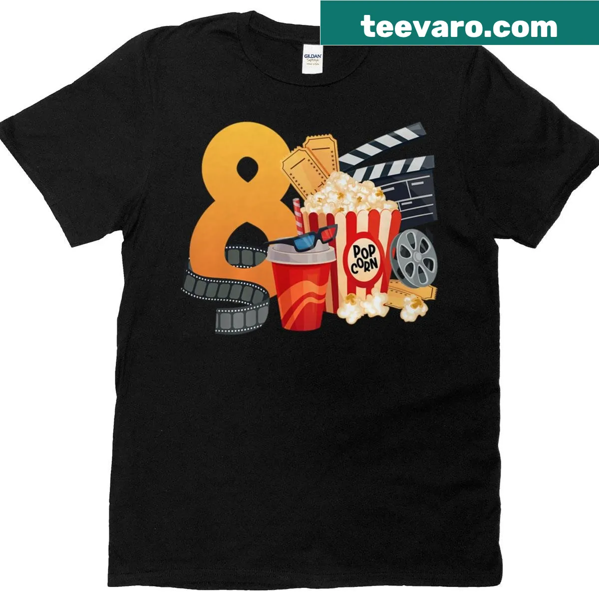 Fun movie-themed birthday T-shirt for kids — on a men's t-shirt