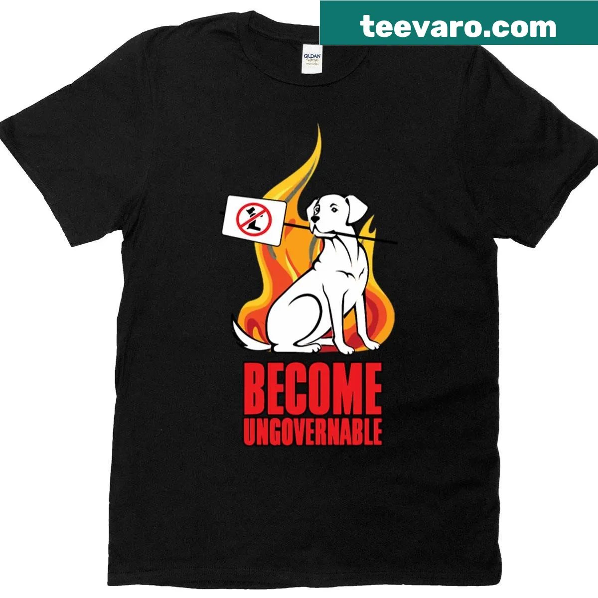 Oversized T-shirt with humorous dog-themed text — on a men's t-shirt