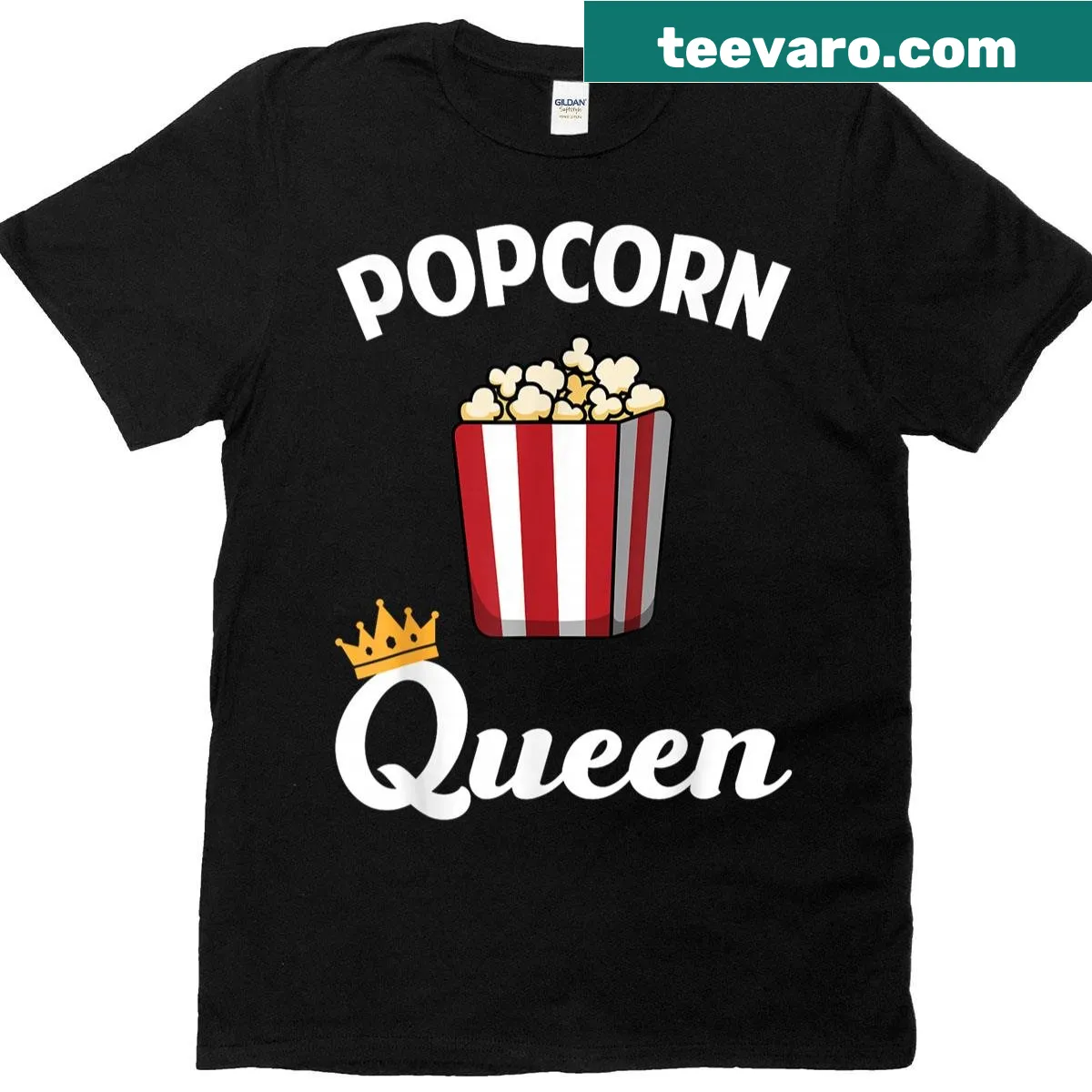 T-shirt featuring playful popcorn graphic for movie lovers — on a men's t-shirt