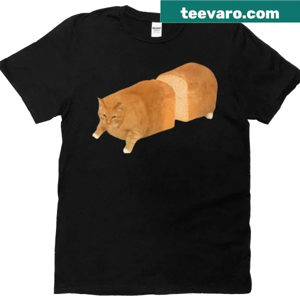 Oversized t-shirt featuring a cute bread cat design