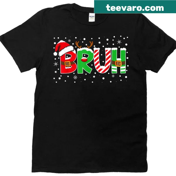 Funny T-shirt with Bruh saying for kids during Christmas