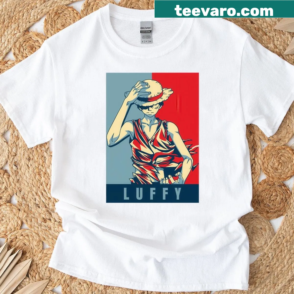 Illustrative T-shirt with a calm storm graphic representing nature — on a men's t-shirt