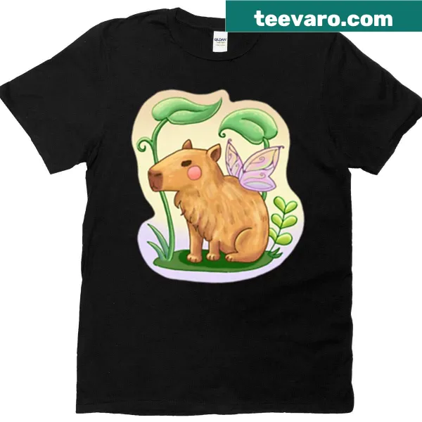 Capybara fairy t-shirt with whimsical design