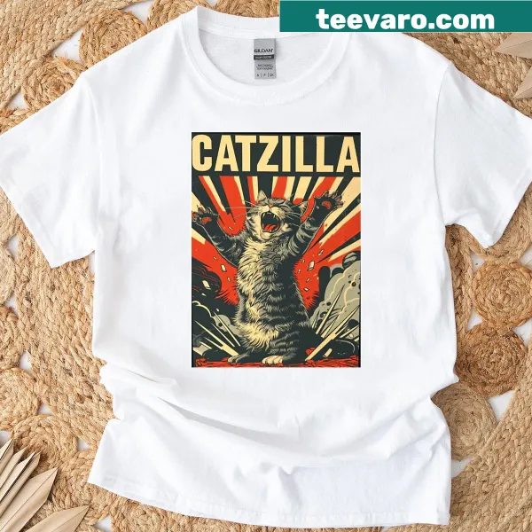 Cartoon graphic of a playful cat, representing the fun concept of Catzilla.
