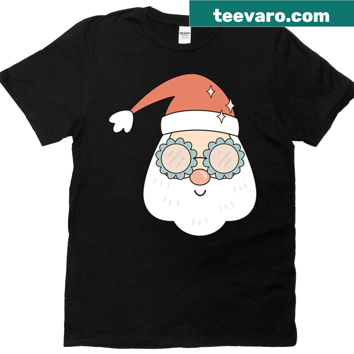 Festive t-shirt with 'Santa Claus Vibes' graphic — on a men's t-shirt