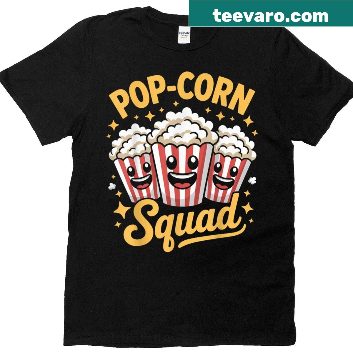 T-shirt featuring a fun popcorn and cinema graphic — on a men's t-shirt