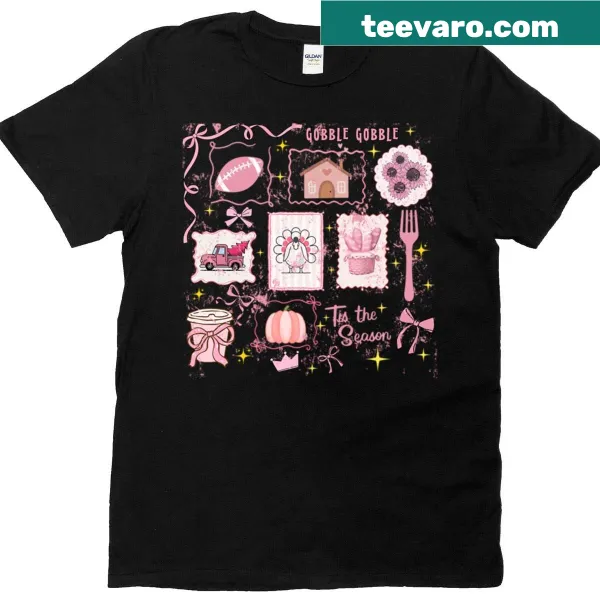 Grunge collage of turkeys graphic t-shirt
