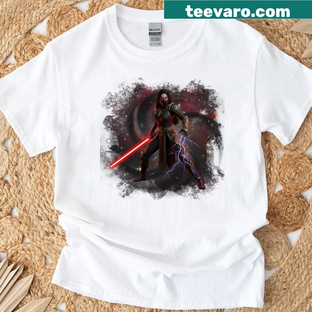 Intricate dark sorceress design on an edgy T-shirt — on a men's t-shirt