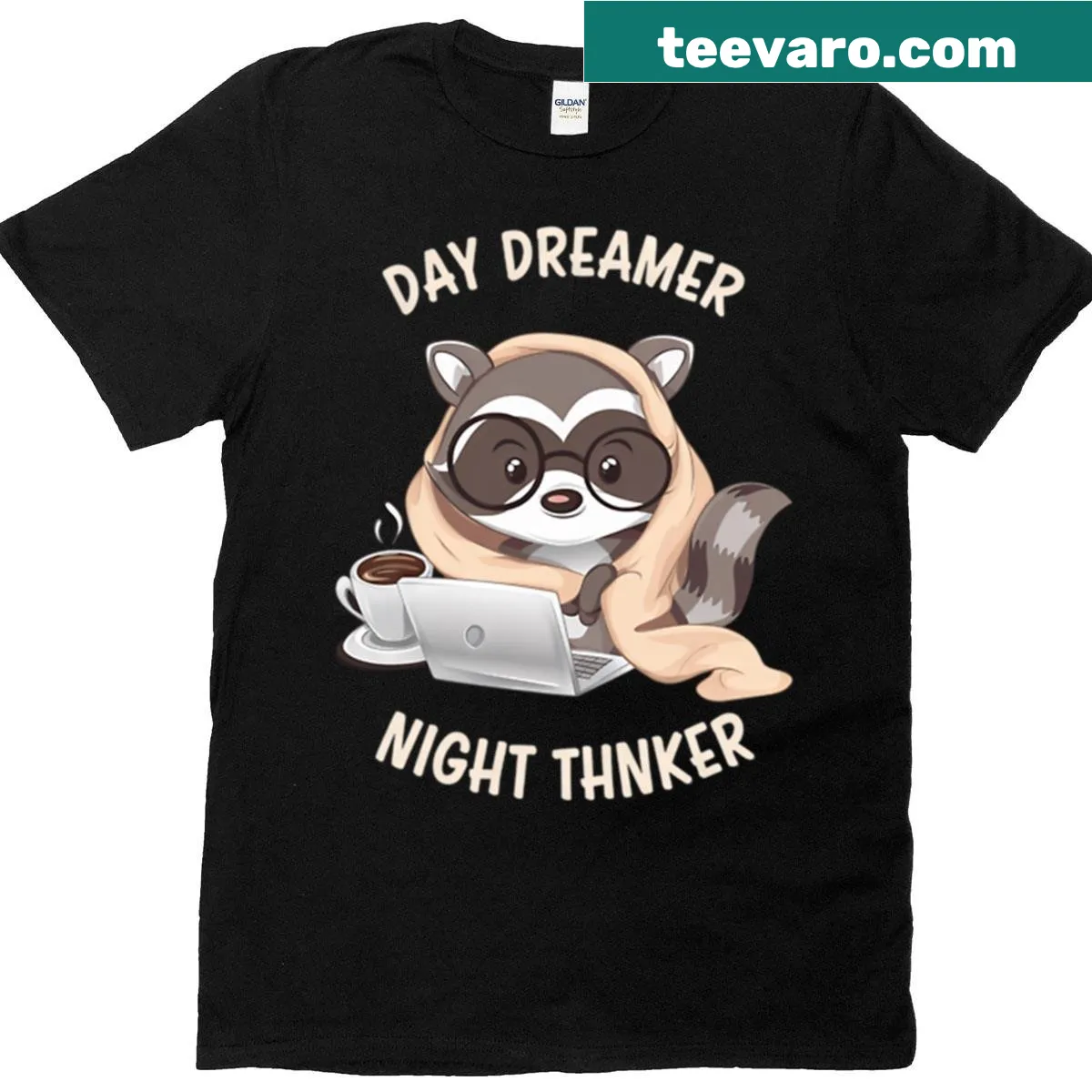 Thoughtful t-shirt with the phrase 'Day Dreamer Night Thinker' — on a men's t-shirt