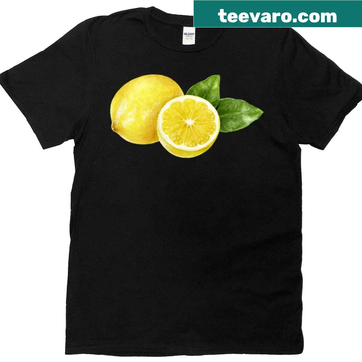 Watercolor painting of lemons on a delicate t-shirt design — on a men's t-shirt