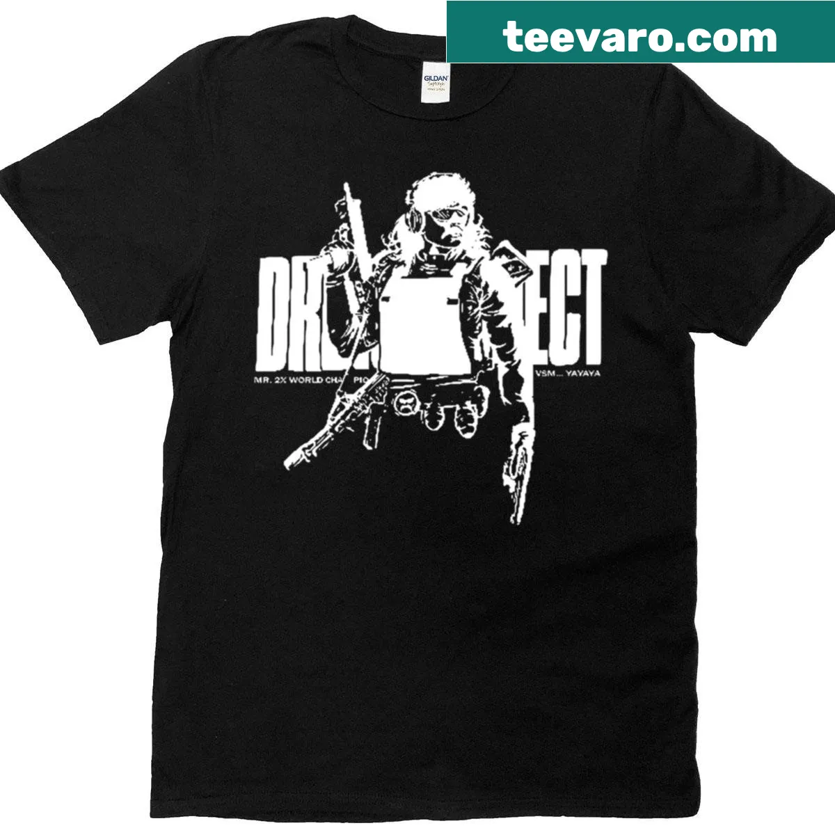 Merchandise T-shirt featuring Dr Disrespect's iconic branding. — on a men's t-shirt
