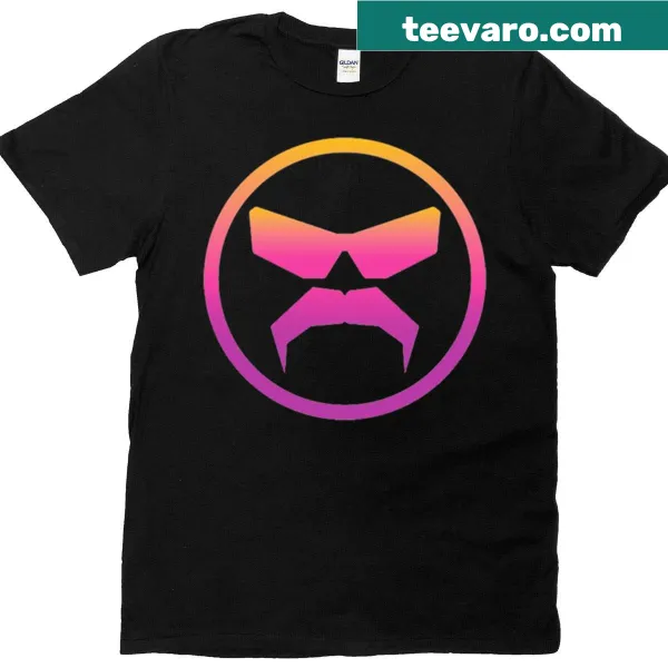 Retro gradient graphic t-shirt inspired by gaming culture