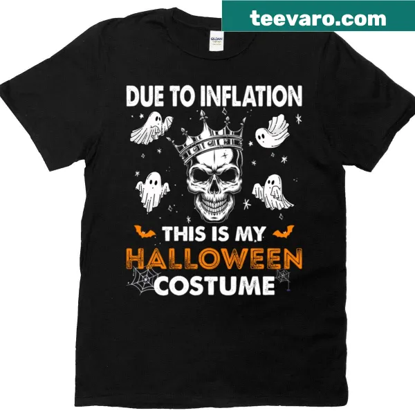 Funny inflation skull t-shirt for Halloween with humorous graphic