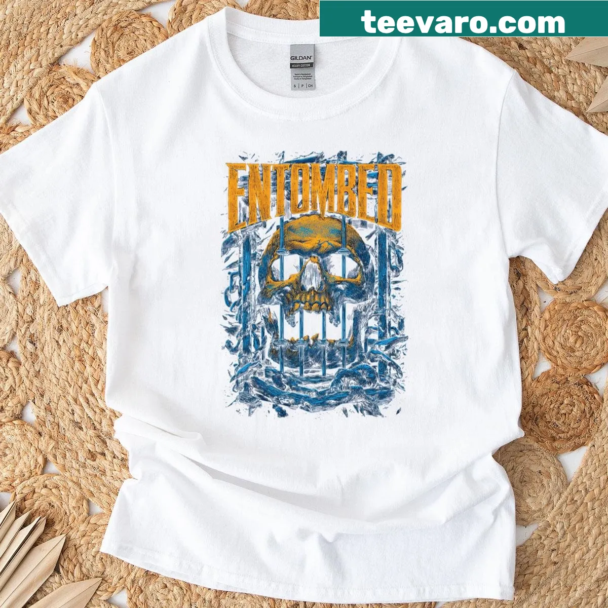 Entombed 'Left Hand Path' t-shirt with striking graphics — on a men's t-shirt