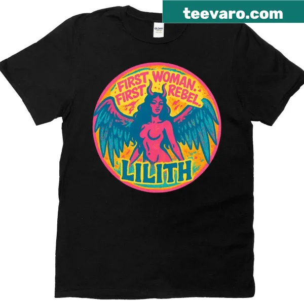 Bold typography shirt stating 'First Woman First Rebel' for empowered women