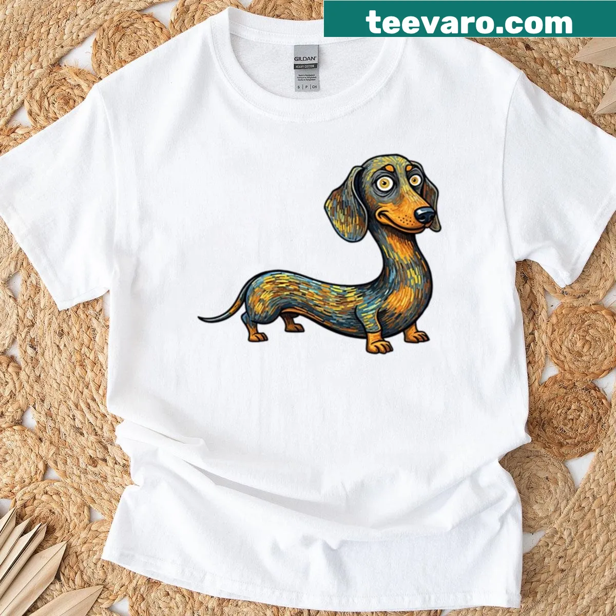 Playful Fried Chicken graphic T-shirt featuring a cool rooster — on a men's t-shirt