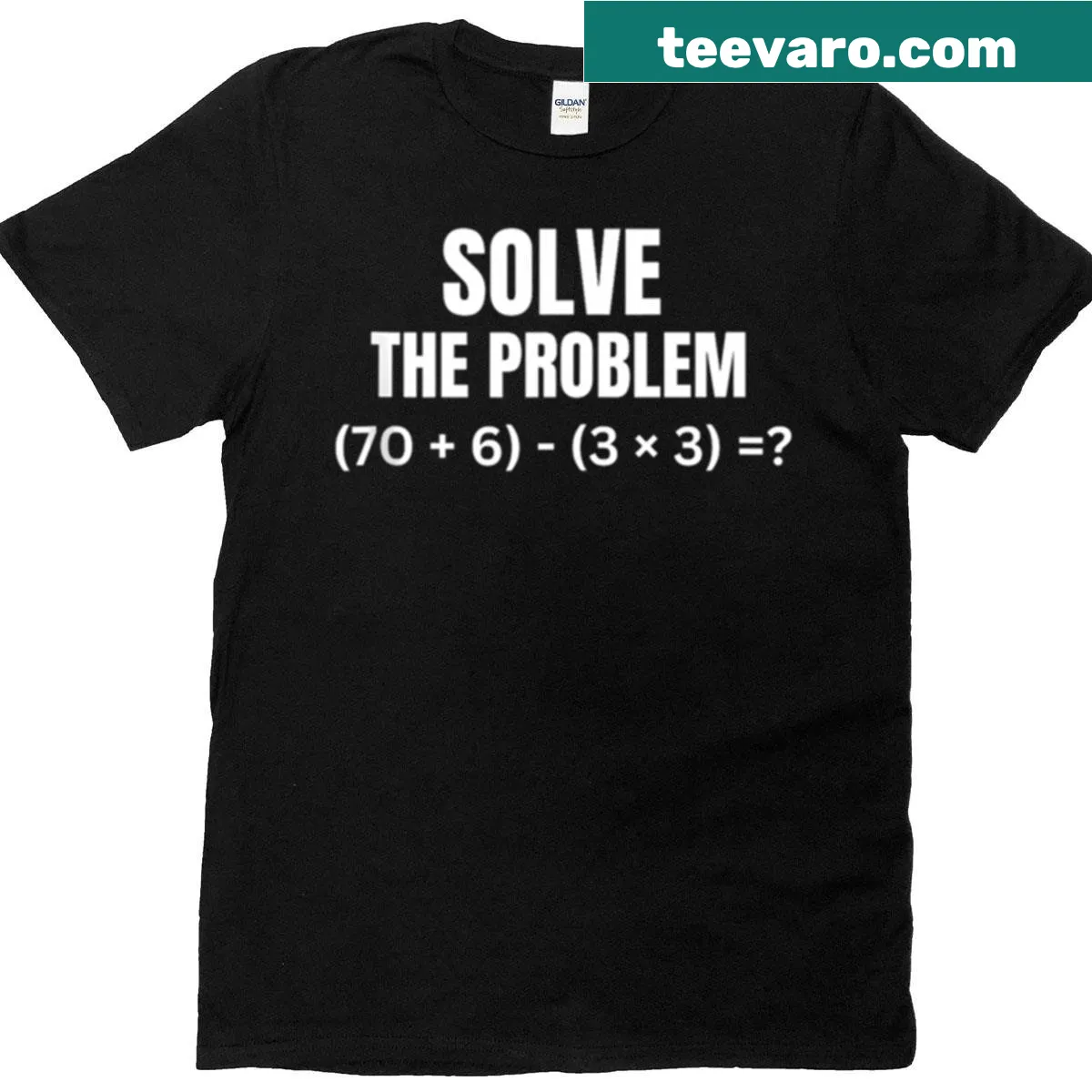 Funny oversized teacher t-shirt featuring a PEMDAS math meme design. — on a men's t-shirt