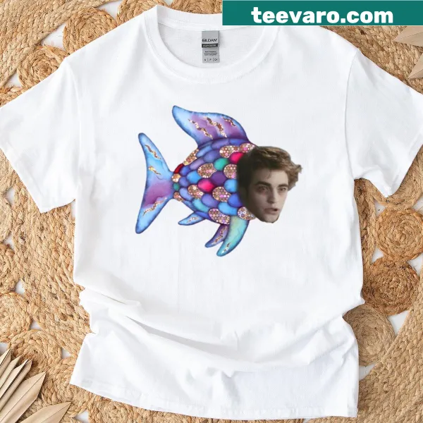 Playful Edward Fish graphic with sparkles on a vintage tee