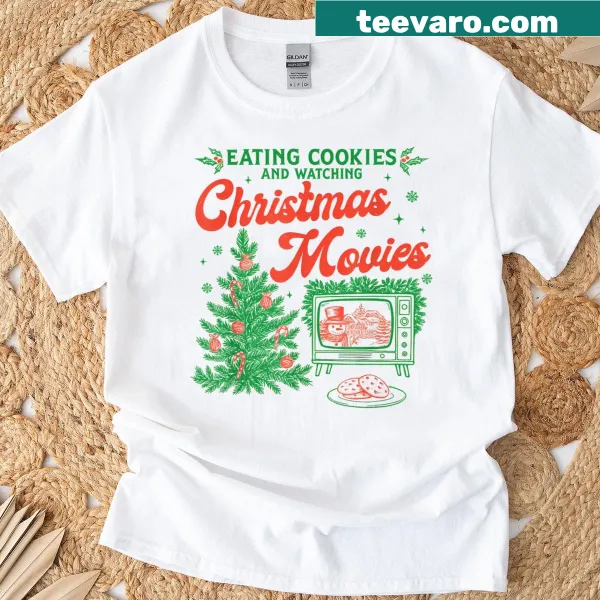 Funny holiday-themed T-shirt with playful festive graphics