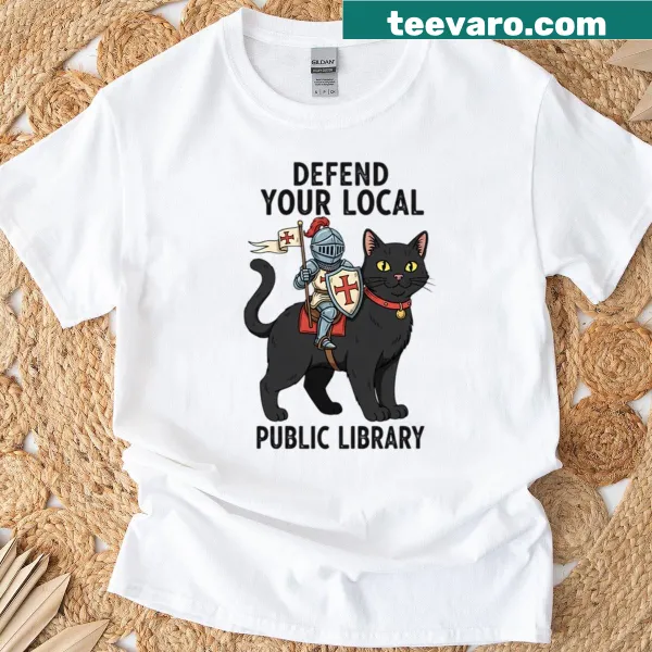 T-shirt promoting local public libraries with humorous text