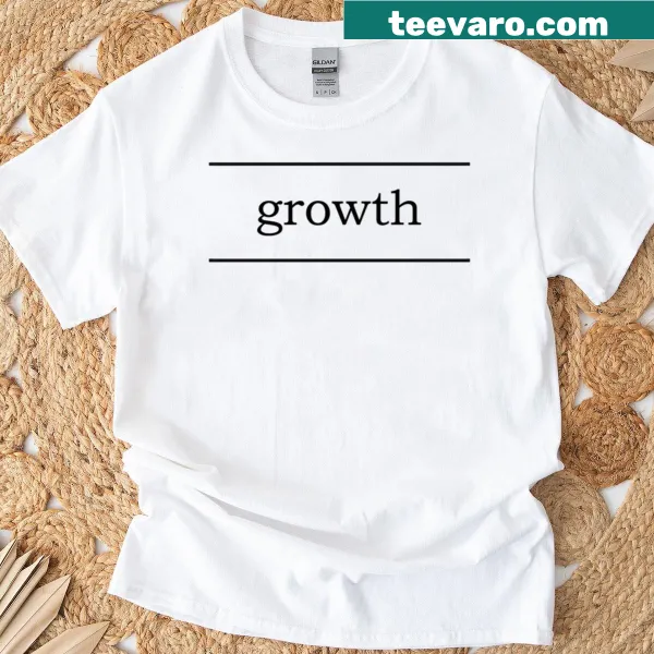 Minimalist T-shirt with typography reflecting the theme of growth