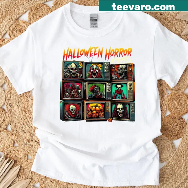 Halloween Horror Nights t-shirt featuring spooky movie graphics