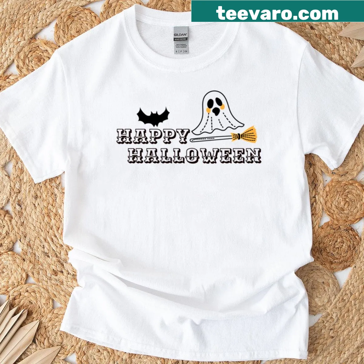 Fun Halloween T-shirt with a festive graphic design — on a men's t-shirt