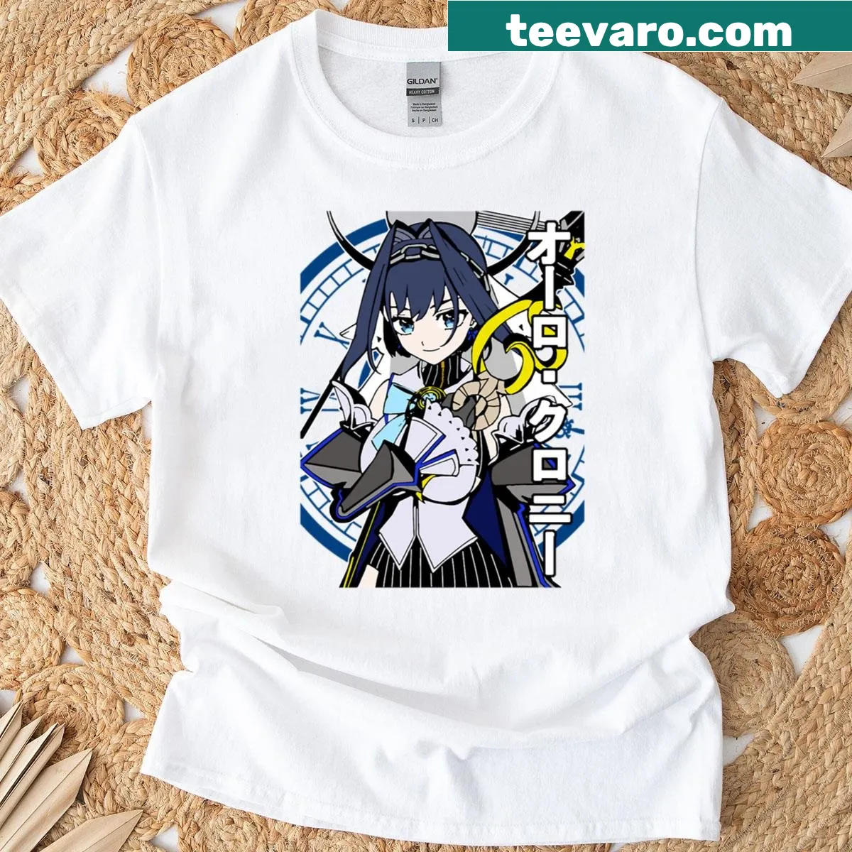 T-shirt inspired by Hololive En Council character Ouro Kronii — on a men's t-shirt
