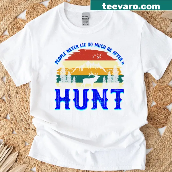 Funny t-shirt with bold text reading 'Hunt Lies'