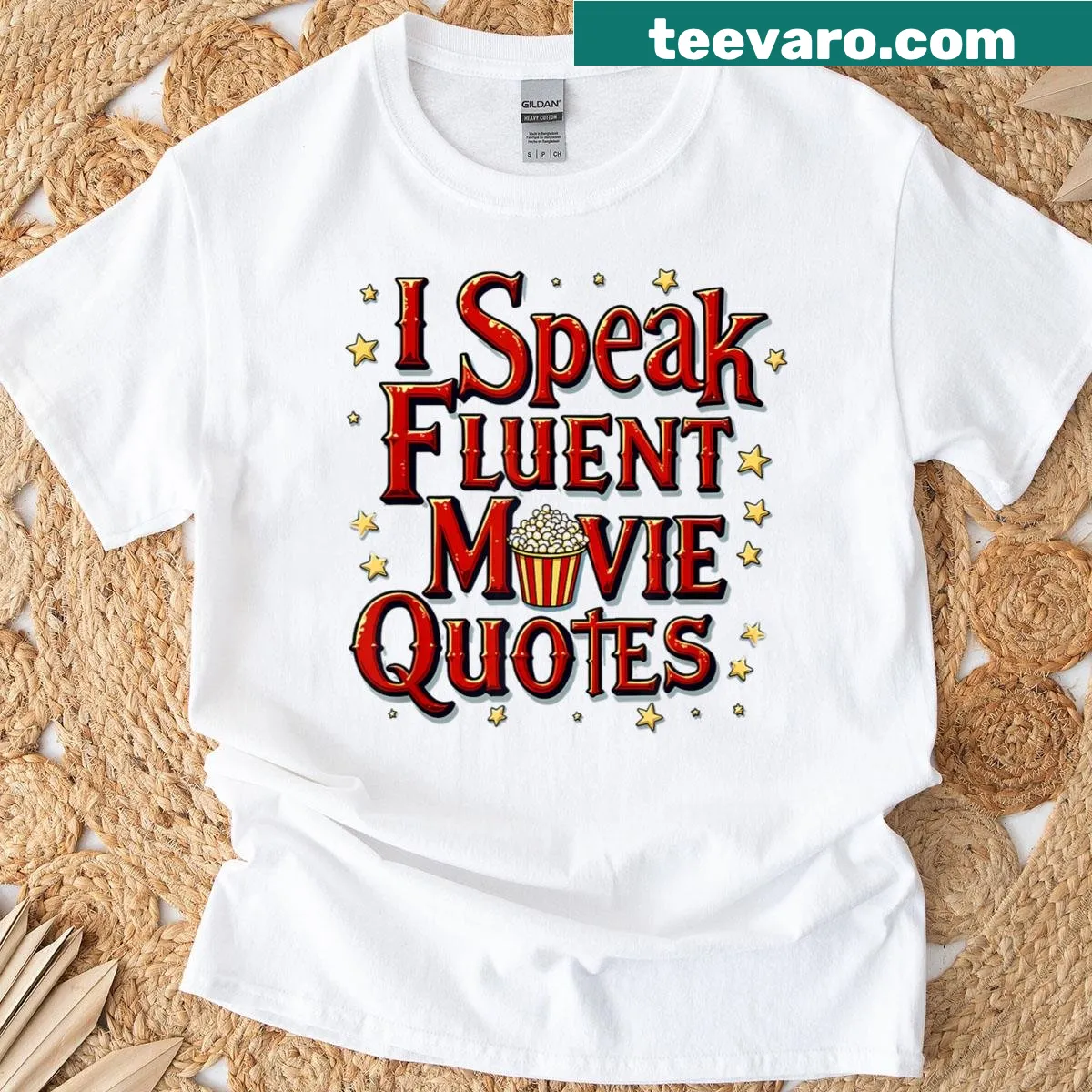 T-shirt with the phrase I Speak Fluent Movie Quotes for film lovers. — on a men's t-shirt