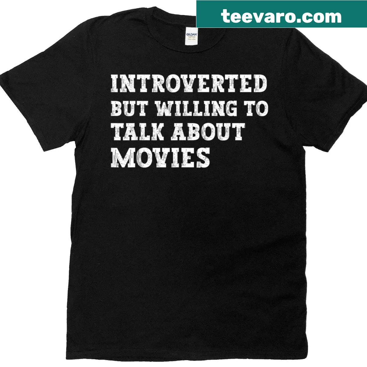 T-shirt for introverts who love talking about movies — on a men's t-shirt