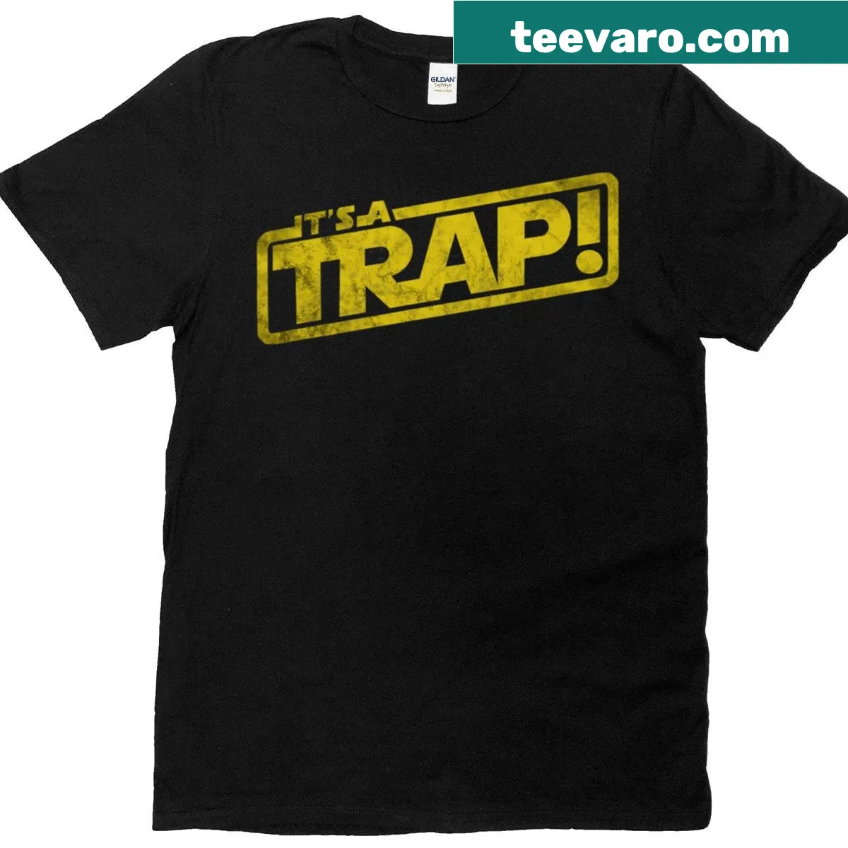 Classic movie quote T-shirt featuring 'It's A Trap' phrase — on a men's t-shirt