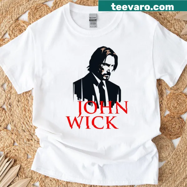 Retro John Wick T-shirt featuring a bold face illustration