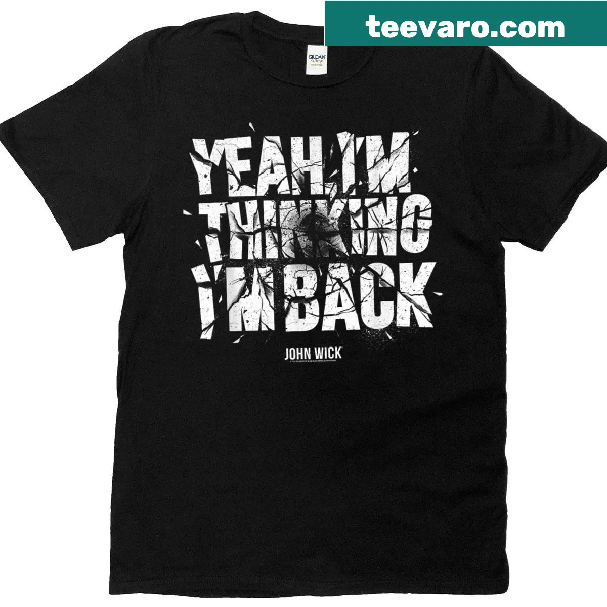 John Wick t-shirt featuring bold text about resilience — on a men's t-shirt